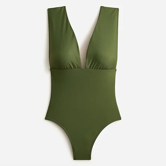 J. Crew Other - NWT J. Crew V-neck one-piece in Safari green; beautiful suit!